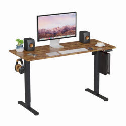 Elektromosan állítható magasságú íróasztal - 140x60cm rusztikus barna ülő-/állómunkához - LVN System Lite LV1714 (LV1714)