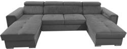 MEBLEDOMI Ággyá nyitható ülőgarnitúra SALVADA, univerzális U-formájú sarokkal és tárolóhellyel, sötétszürke 8590828037439 (ME00014)