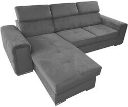 MEBLEDOMI SALVADA univerzális L alakú, kihúzható sarokgarnitúra tárolóval, sötétszürke 8590828037316 (ME00011)