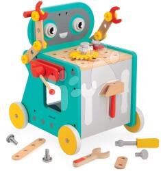 Janod Fa járássegítő és kocsi szerszámokkal Robot Trolley BricoKids Janod 38 részes 18 hó-tól J06456 (J06456)