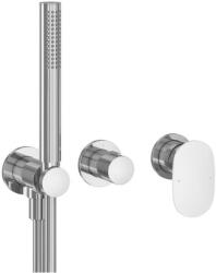 RAVAK Spring 2-utas falba süllyesztett csaptelep testtel, zuhanyszettel, króm SG 065.00CR. O2. +S - X070534 (X070534)