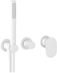 RAVAK Spring 2-utas falba süllyesztett csaptelep testtel, zuhanyszettel, matt fehér SG 065.10WHM. O2. +S - X070575 (X070575)