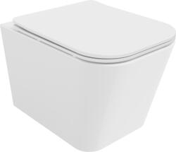 Mexen Teo, falra akasztható wc csésze 510x345x340 mm, Perem nélküli Tornado + duroplast wc ülőke, fényes fehér, 30850600T (30850600T)