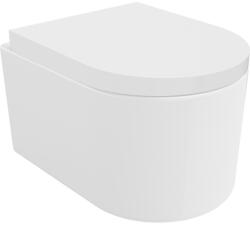 Mexen Sofia, falra akasztható wc csésze 490x360x355 mm, Perem nélküli Tornado + duroplast wc ülőke, fényes fehér, 30540200T (30540200T)