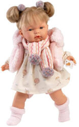 Llorens Llorens: Joelle 38cm-es síró baba cumival hőlégballon mintás ruhában (38362) - jatekshop