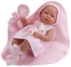 Llorens Újszülött lány baba megkötős sapiban 38cm (73814) - jatekshop