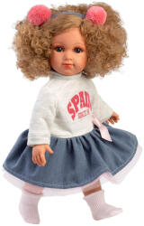Llorens Llorens: Elena 35cm-es baba göndör hajjal szoknyában (53557) - jatekshop