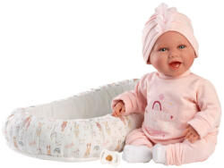 Llorens Llorens: Mimi 42cm-es mosolygós baba cumival és babafészekkel (74122) - jatekshop