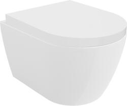 Mexen Carmen, falra akasztható wc csésze 490x365x340 mm, Perem nélküli Tornado + duroplast wc ülőke, fényes fehér, 30880200T (30880200T)