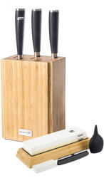 G21 Damascus Prémium kés készlet bambusz blokkban, 4 db + élező kő (G21-DMSP-BX4BK) - platinashop