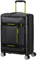 American Tourister HELLO CABIN bővíthető, két színű, fekete-lime négykerekű hibrid, laptoptartós kabinbőrönd 149417-A185
