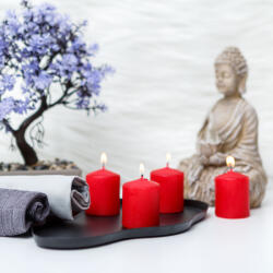 Vog&Arths Henger gyertya szett piros színű 3, 8x4, 5 cm - 4 db - Vog&Arths (58813A)