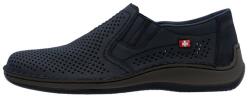 RIEKER Pantofi barbati, Rieker, 05297-14-Albastru-Inchis, casual, piele naturala, perforati, cu talpa joasa, albastru inchis (Marime: 45)