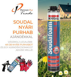 Soudal purhab pisztolyos Soudafoam Professional 60 nyári 750ml 48 db (S103244CS48)