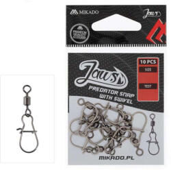 Mikado Jaws Predator S Pergető Kapocs Forgóval 10db (AMA02-093-S)