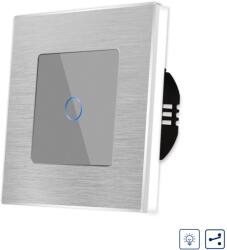 Luxion Intrerupator Simplu cu Variator Cap Scara / Cruce cu Touch si Rama din Aluminiu LUXION - culoare gri