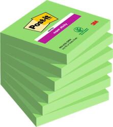 3M Öntapadó jegyzettömb 76x76mm 6x90lap 3M Postit Super Sticky zöld (LP6546SSGRN)