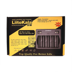 LiitoKala Lii-D4 USB 3, 6V/3, 7V Li-Ion akkumulátor 1, 2V Ni-Mh/Ni-Cd elem töltő (LiitoKala-Lii-D4)