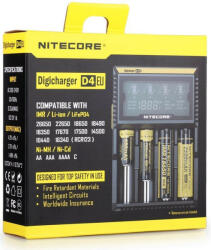 NITECORE Digicharger D4 1, 2V AA/AAA/C 3, 6V/3, 7V Li-ion akkumulátor töltő (Nitecore-Digicharger-D4)