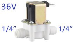 Elektromágneses, solenoid szelep 1/4″, 36V, hengeres, Quick (SV-04-36-1/4)