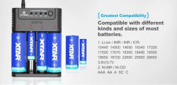 XTAR XP4 1, 2V/3, 6V/3, 7V Ni-Mh/Ni-CD/Li-ion akkumulátor töltő (Xtar-XP4)