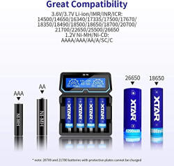 XTAR X4 1, 2V/3, 6V/3, 7V NiMh/NiCD/Li-ion akkumulátor töltő (Xtar-X4)