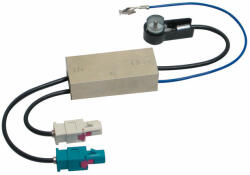 Phonocar 08549 antenna adapter kábel dupla FAKRA csatlakozóval, fantomtáppal, 40 cm, Audi VW Skoda Seat Peugeot Citroën kompatibilis (08549)