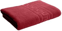 Ralex Pucioasa Prosop baie de fata 50x90 cm Bumbac 100%, Greek Border 500 grame/mp, Rosu Deschis Prosop