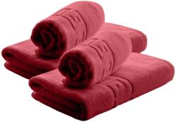 Ralex Pucioasa Set 4 prosoape baie 70x140 cm si 50x90 cm Bumbac 100%, Greek Border 500 grame/mp, Rosu Deschis Prosop