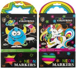 4M Set de colorat Grafix Neon cu 40 de foi și 5 carioci (093482-14594)