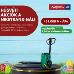 Hangcha 1, 5 tonnás Hangcha CBD15-JH 24V/30Ah Li-ionos elektromos raklapszállító targonca, dupla akkumulátorral