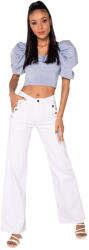 Nina Carter Blugi dama evazati Nina Carter albi P195-10 M10 (P195-10WHITE-36)