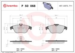 BREMBO fékbetétkészlet, tárcsafék BREMBO P 50 068X for MERCEDES-BENZ (P 50 068X)