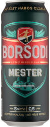 Borsodi 0, 5l mester világos sör dob 5% DRS