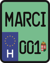 Rendszám matrica rollerre (MARCI-001)