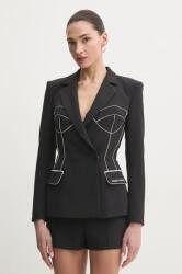 Elisabetta Franchi zakó fekete, sima, kétsoros gombolású, GI12951E2 - fekete 38