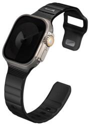Uniq Stride KFM Apple Watch 49mm gumis szilikon szíj, fekete - domshop