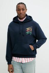 Tommy Hilfiger pamut melegítőfelső sötétkék, férfi, nyomott mintás, kapucnis, DM0DM21372 - sötétkék L