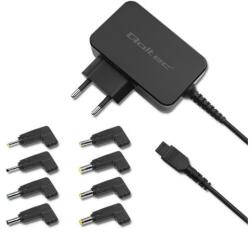 Qoltec Univerzális tápegység laptophoz 45W | Automatikus | MultiPlug | 8 csatlakozó (51025)