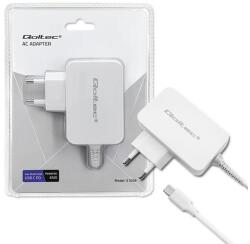 Qoltec Töltő | 65W | 5-20.3V | 2-3.25A | USB-C típus | PD | Laptop | Okostelefon | Fehér (51039)