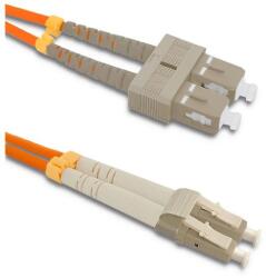 Qoltec Patchcord optikai szál SC/UPC - LC/UPC | Multimódusú | 50/125 | OM2 | Duplex | 1m (54039)
