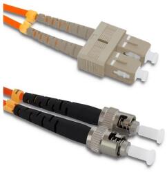 Qoltec Patchcord optikai kábel SC/UPC - ST/UPC | Multimódusú | 50/125 | OM2 | Duplex | 1m (54063)