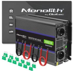 Qoltec Monolith feszültségátalakító 6000 MS hullám | 12V-ról 230V-ra | 3000/6000W | USB (51929)