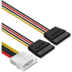 Qoltec Kábel adapter POWER MOLEX | 2xSATA | 0.2m (27618)