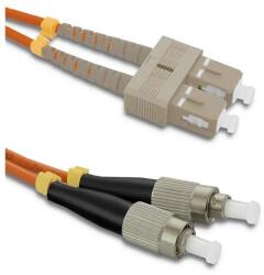 Qoltec Patchcord optikai kábel SC/UPC - FC/UPC | Multimódusú | 50/125 | OM2 | Duplex | 2m (54048)
