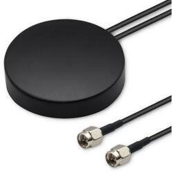 Qoltec Antenna GPS + 4G, GLONASS körsugárzó | 28dBi | 50W | 2 x SMA dugó | Kültéri (57049)