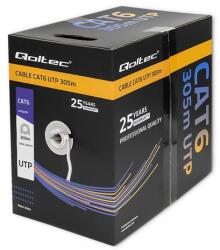 Qoltec LAN vezeték UTP hálózati kábel | CAT6 | 305m | PVC szürke (50359)