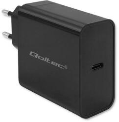 Qoltec Szuper Gyors PD Töltő | 1xUSB-C | 65W | 5-20V | 3-3.25A | Laptop | Okostelefon | Fekete (52379)