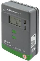 Qoltec Napelemes Töltésvezérlő MPPT Hőmérséklet-érzékelővel 20A | 12V / 24V | LCD | 2 x USB (53661)