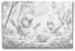  PontPöttyöző - Éneklős csibék Méret: 40x60cm, Keretezés: Műanyagtáblával, Szín: Kék